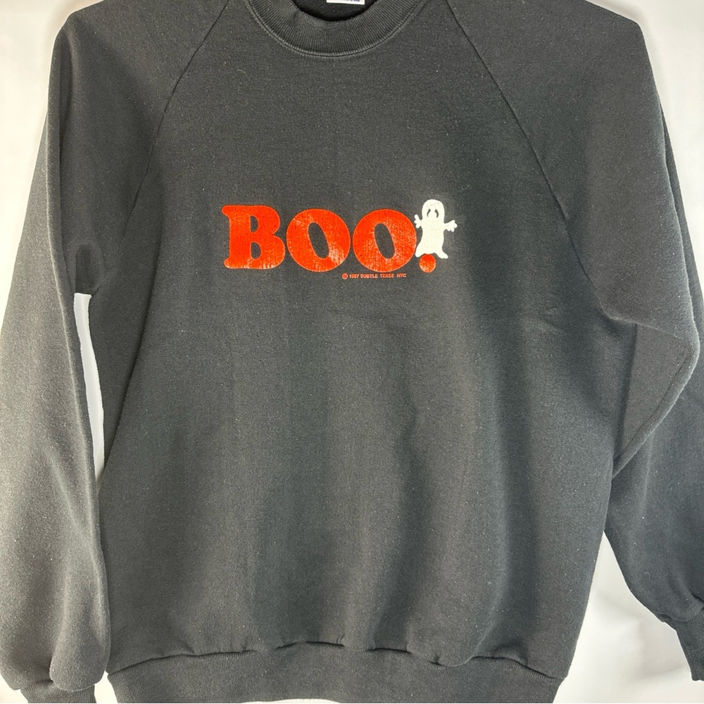 Vintage Jerzees Sweatshirt Women’s  XL Black Blank Pullover casual Made In USA.